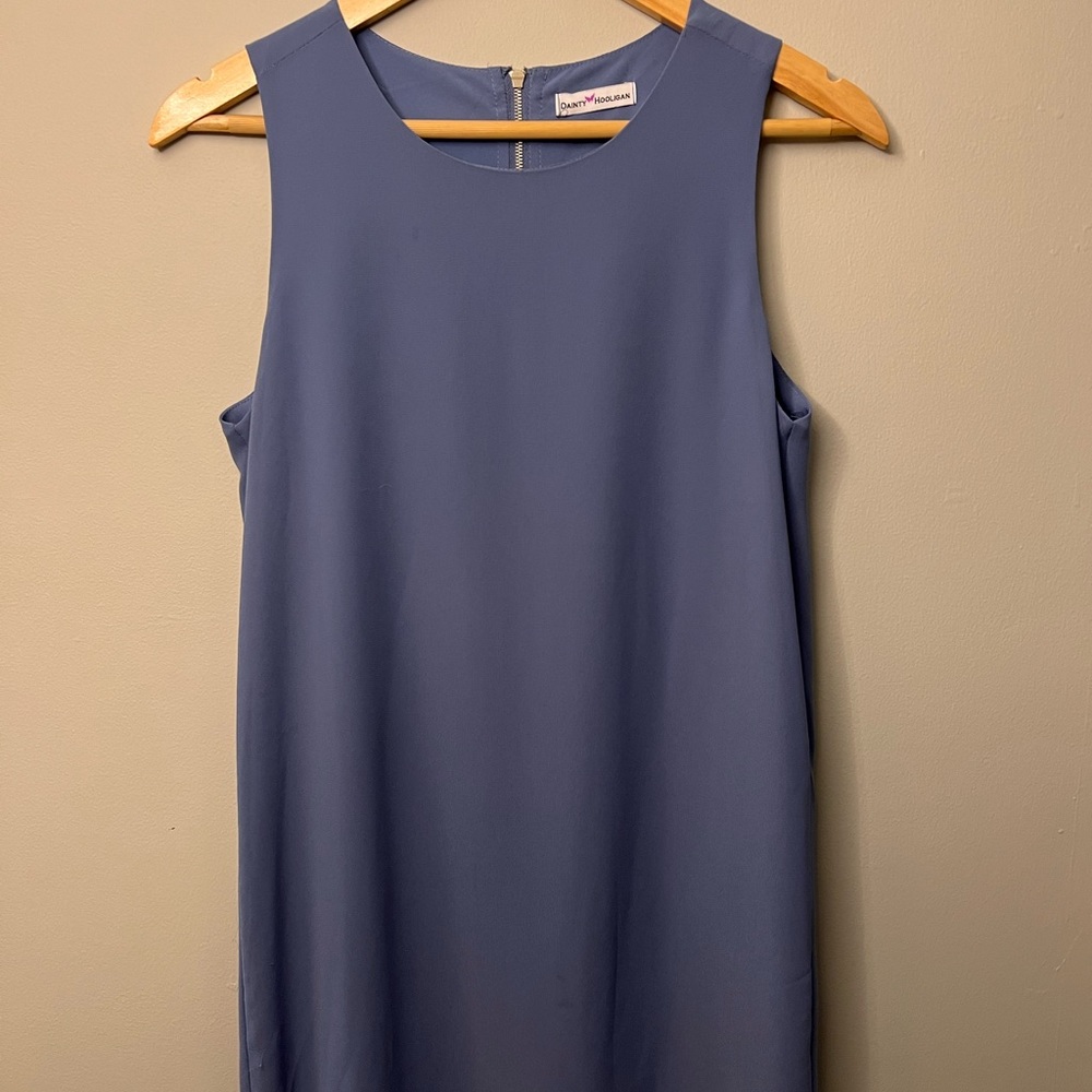 Dusty blue shift dress. Never worn! Size medium